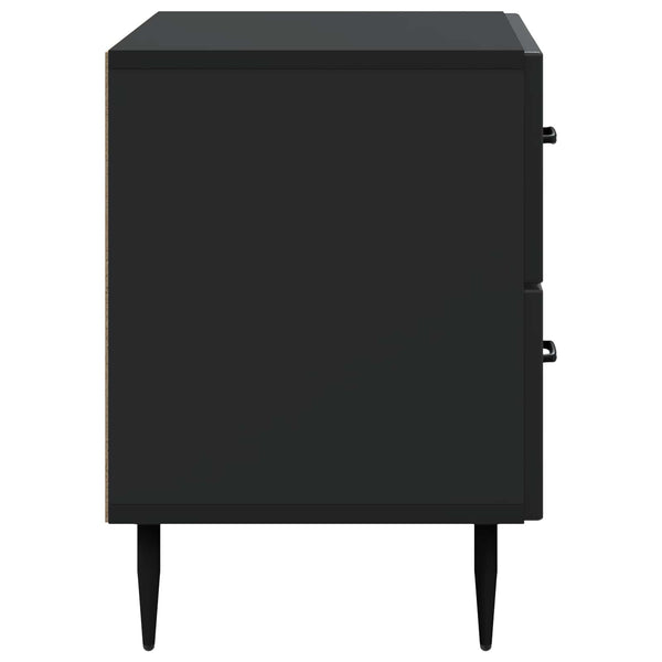 Schwarzer Nachttisch mit Schubladen