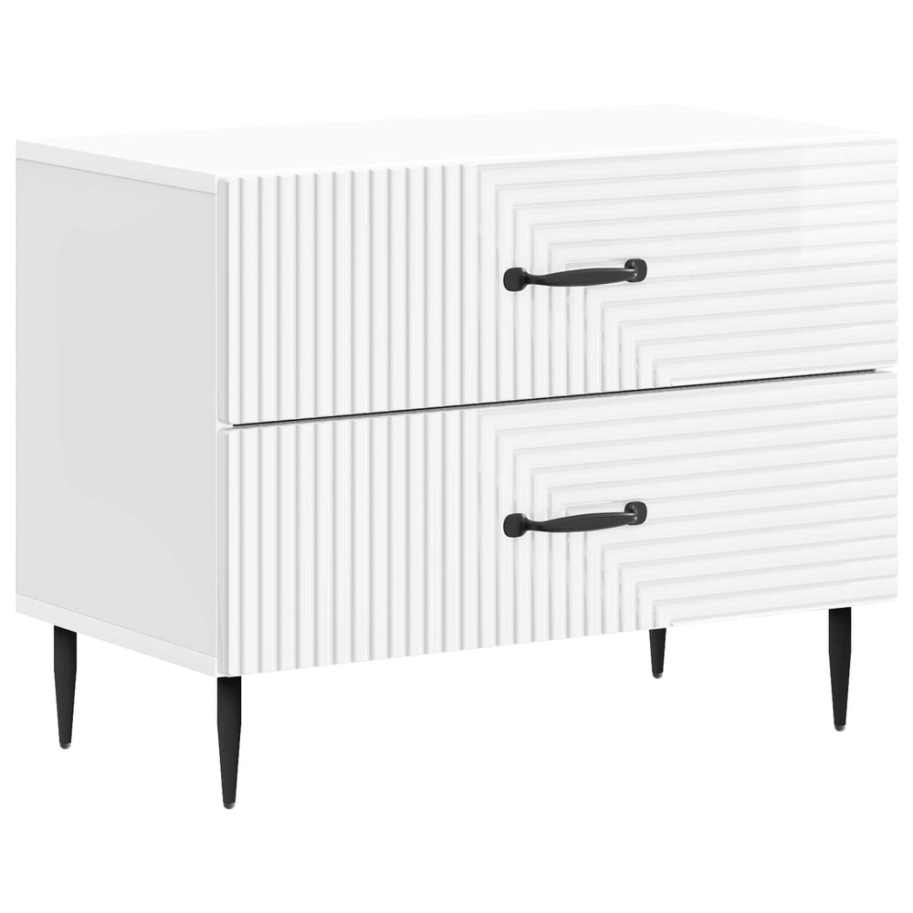 vidaXL Nightstand High Gloss White 62 x 34.5 x 47.5 cm Engineered Wood