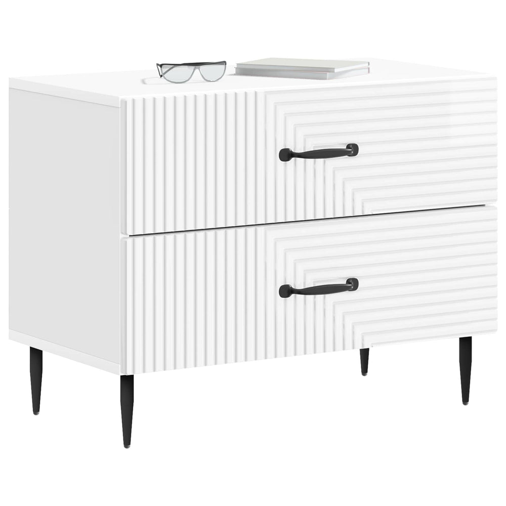 vidaXL Nightstand High Gloss White 62 x 34.5 x 47.5 cm Engineered Wood