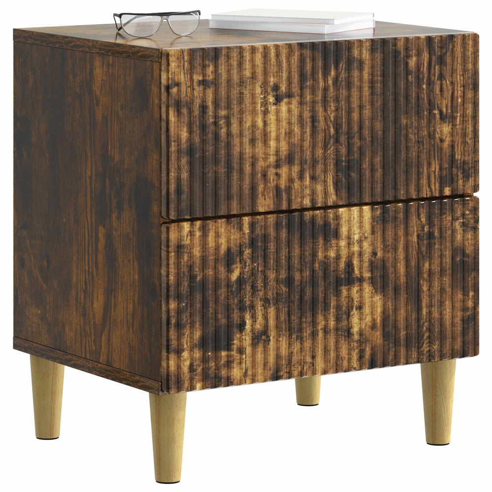 vidaXL Nightstand Smoked Oak 62 x 34.5 x 47.5 cm Engineered Wood