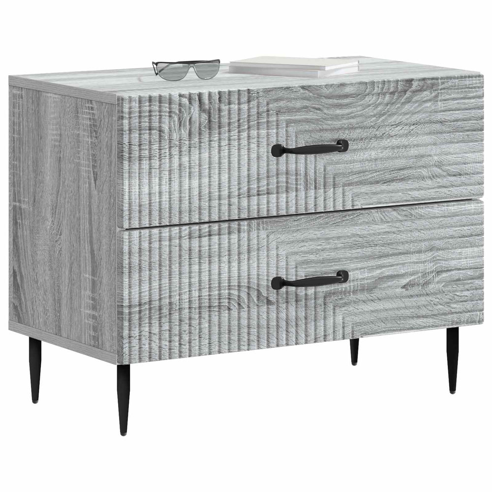 vidaXL Nightstand Gray Sonoma 62 x 34.5 x 47.5 cm Engineered Wood