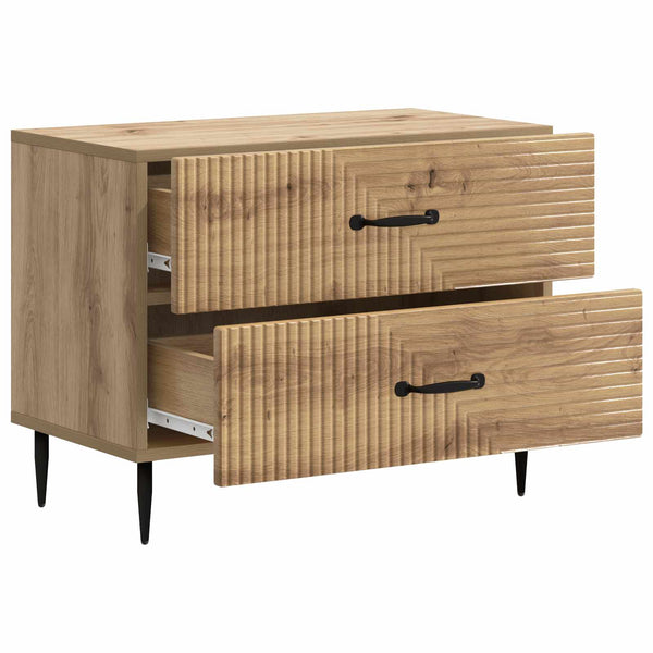 vidaXL Table de chevet Chêne Artisan 62 x 34,5 x 47,5 cm Bois d'ingénierie
