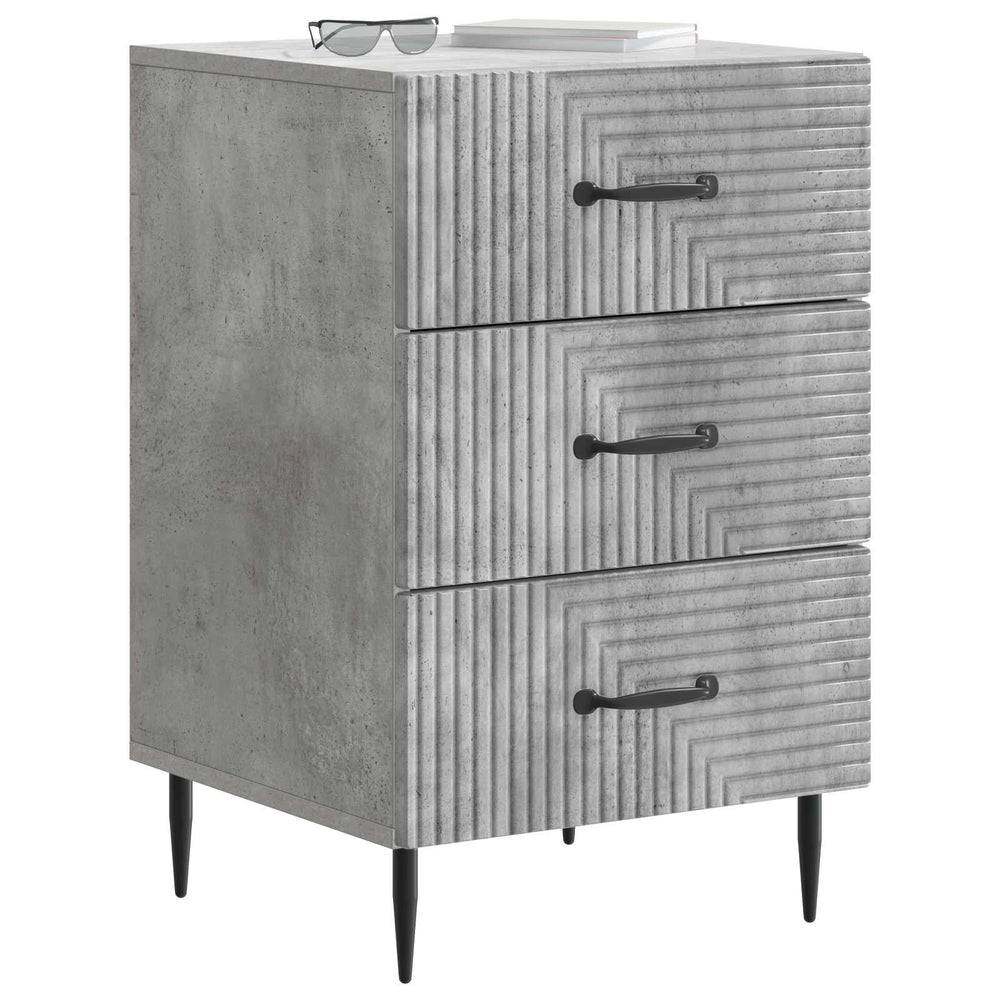 vidaXL Nightstand Concrete Grey 43 x 41 x 66.5 cm Engineered Wood
