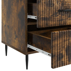 vidaXL Table de chevet Chêne fumé 43 x 41 x 66,5 cm Bois d'ingénierie