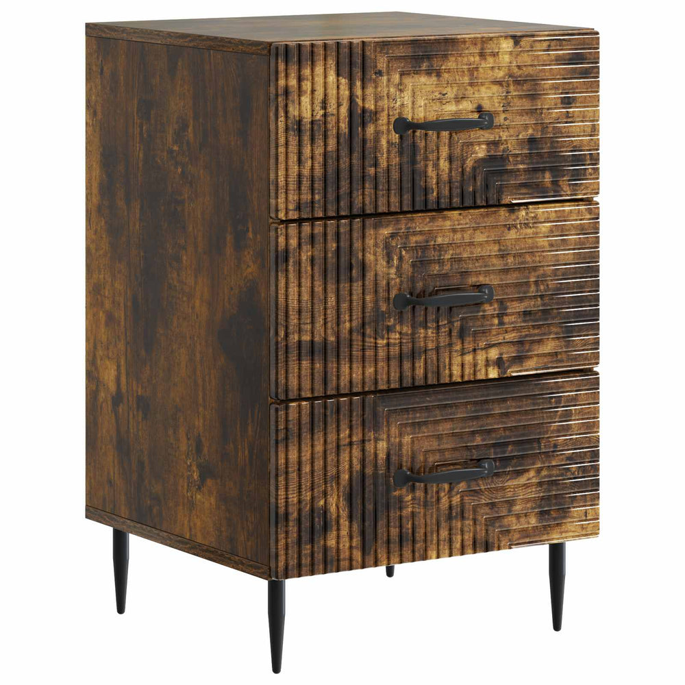 vidaXL Nightstand Smoked Oak 43 x 41 x 66.5 cm Engineered Wood