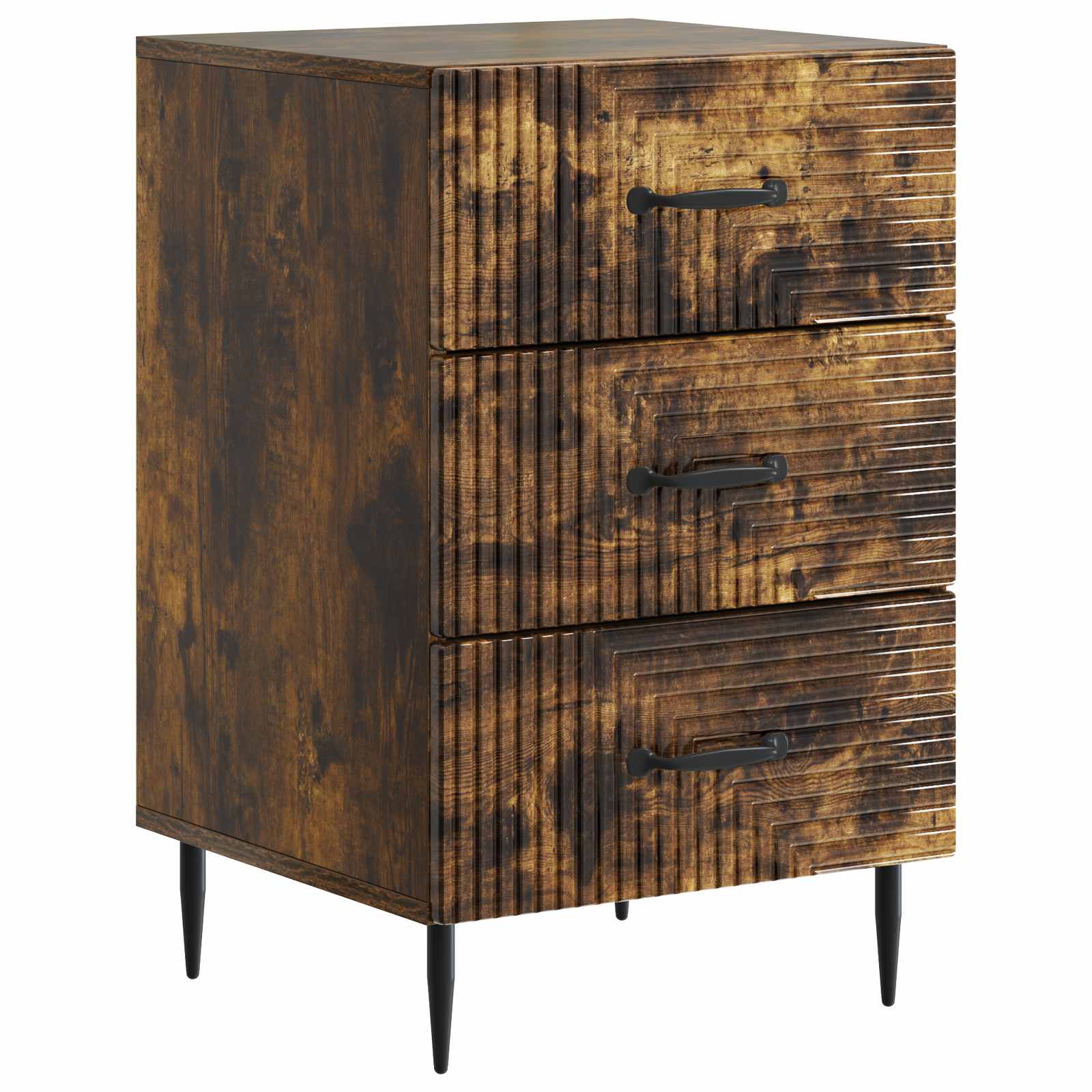 vidaXL Table de chevet Chêne fumé 43 x 41 x 66,5 cm Bois d'ingénierie
