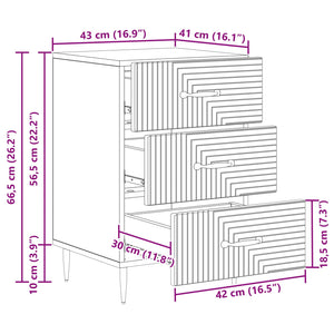 vidaXL Table de chevet Chêne Artisan 43 x 41 x 66,5 cm Bois d'ingénierie