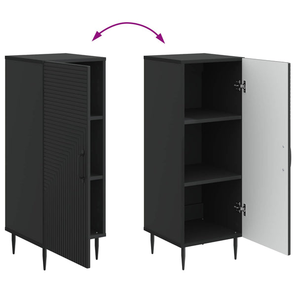 vidaXL Buffet Noir 33 x 34,5 x 89,5 cm Bois d'ingénierie