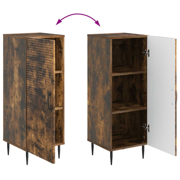 vidaXL Buffet chêne fumé 33 x 34,5 x 89,5 cm bois d'ingénierie