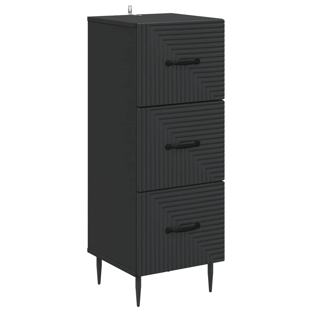 Schwarzer Schubladenschrank Holzwerkstoff
