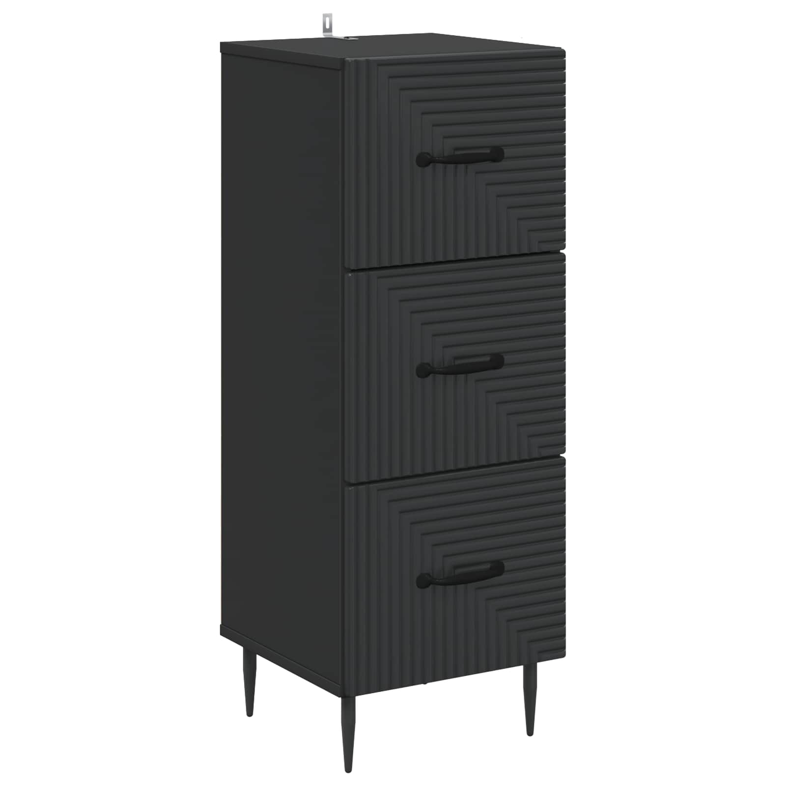 Schwarzer Schubladenschrank Holzwerkstoff