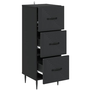Schwarzer Schubladenschrank Holzwerkstoff