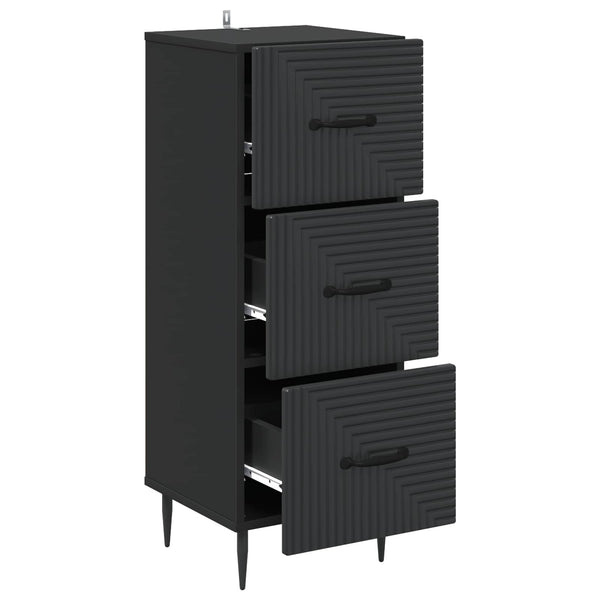 Schwarzer Schubladenschrank Holzwerkstoff