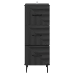 Schwarzer Schubladenschrank Holzwerkstoff