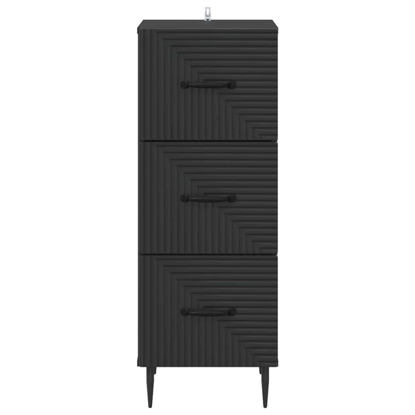 Schwarzer Schubladenschrank Holzwerkstoff