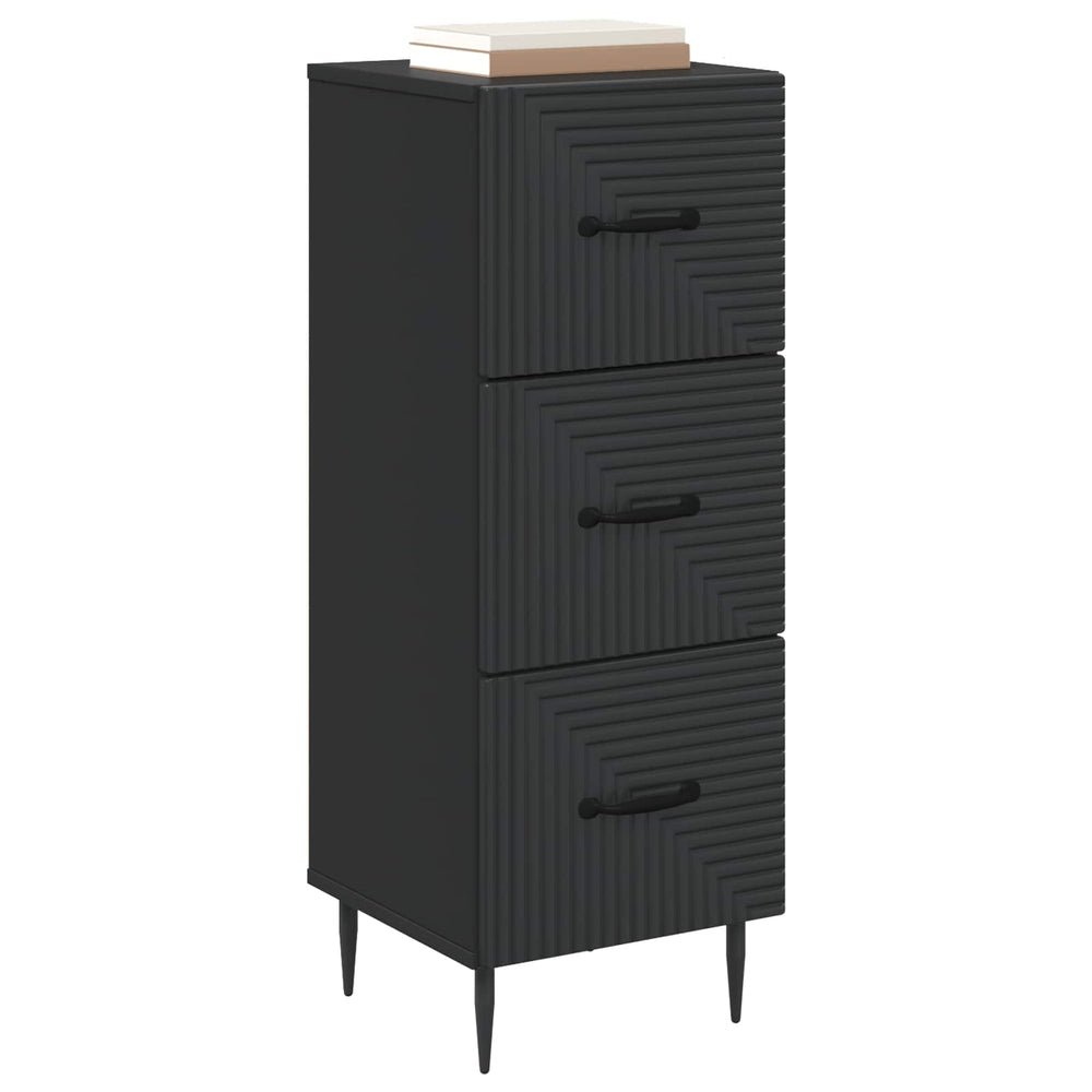 Schwarzer Schubladenschrank Holzwerkstoff