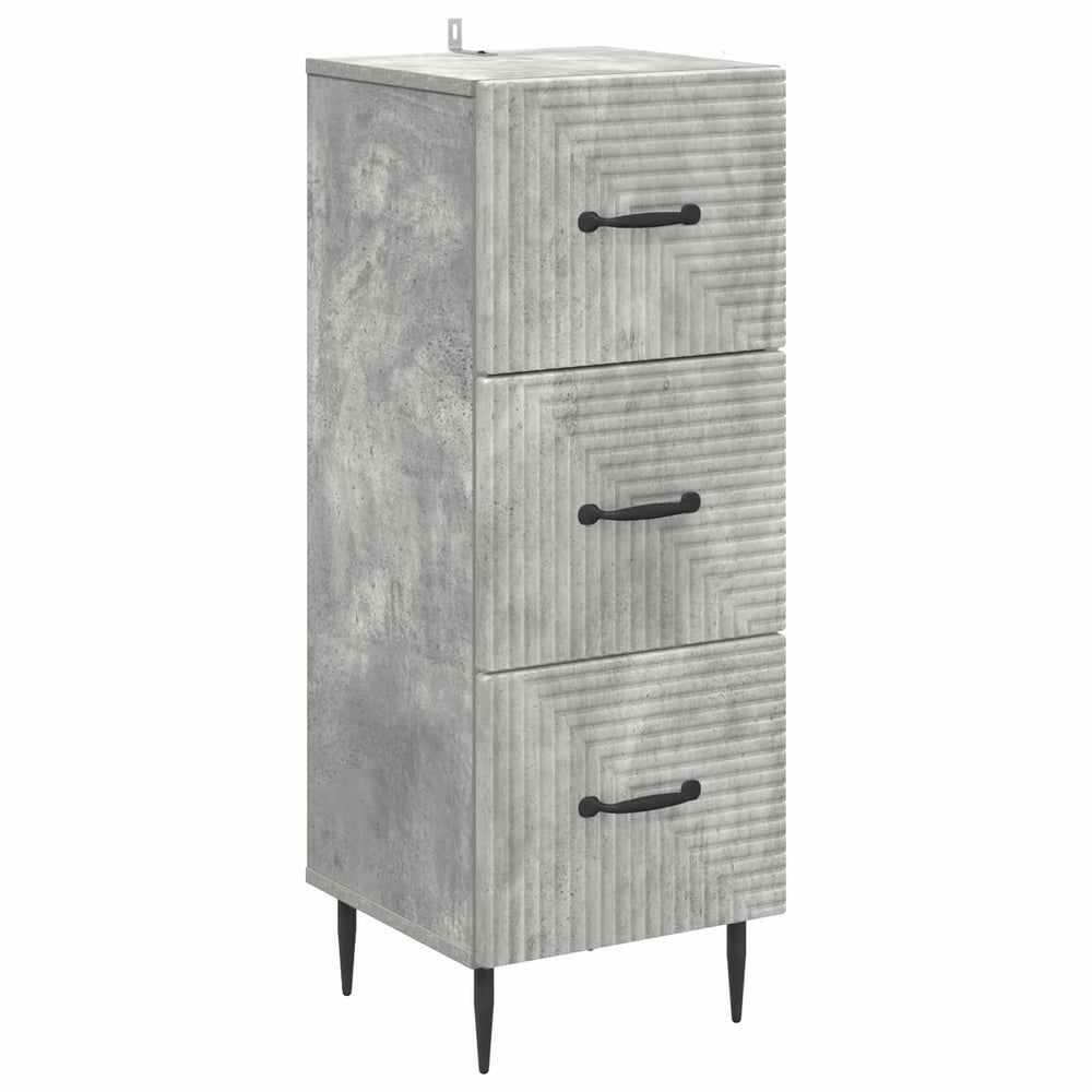 Schubladenschrank Betongrau, 89,5 cm hoch