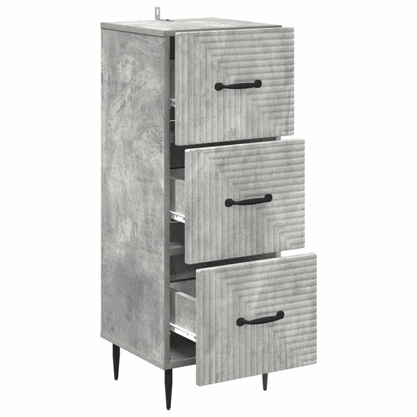 Schubladenschrank Betongrau, 89,5 cm hoch