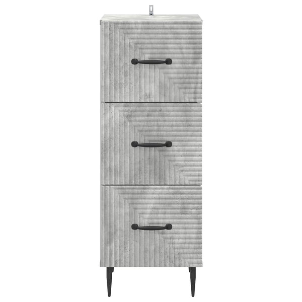 Schubladenschrank Betongrau, 89,5 cm hoch