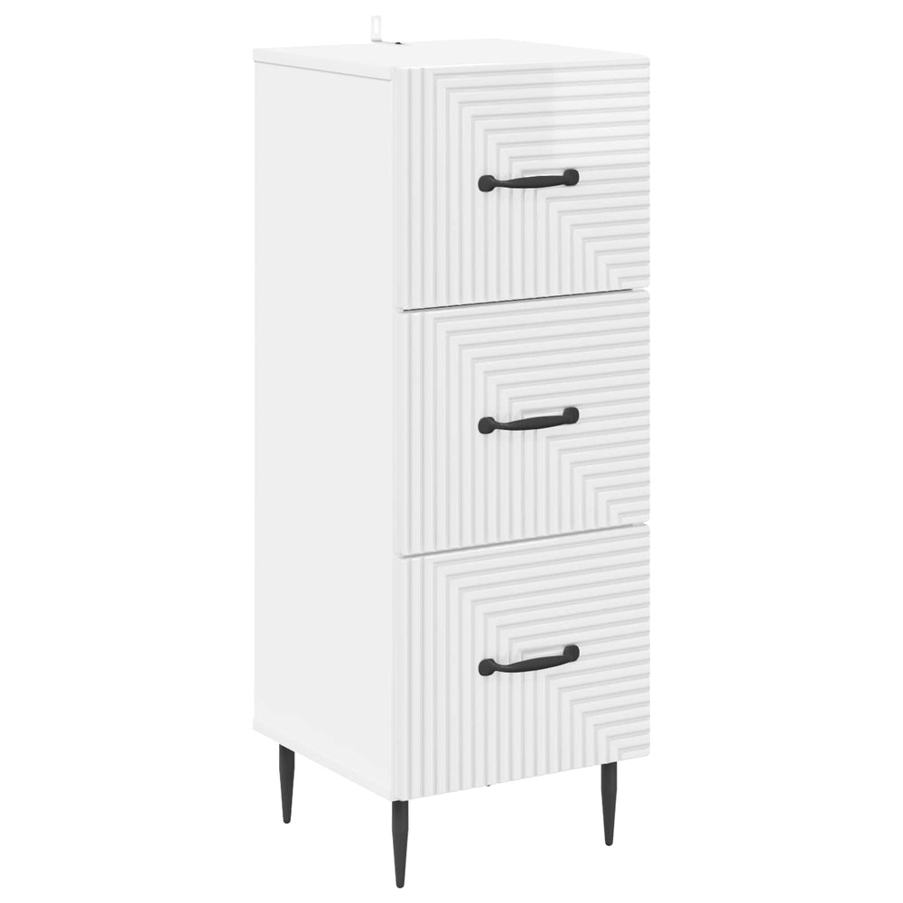 Hochglanz Schubladenschrank Weiß 33x34,5x89,5 cm