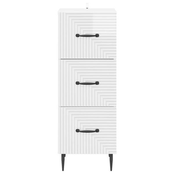 Hochglanz Schubladenschrank Weiß 33x34,5x89,5 cm