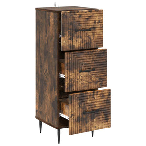 vidaXL Meuble à tiroirs Chêne fumé 33 x 34,5 x 89,5 cm
