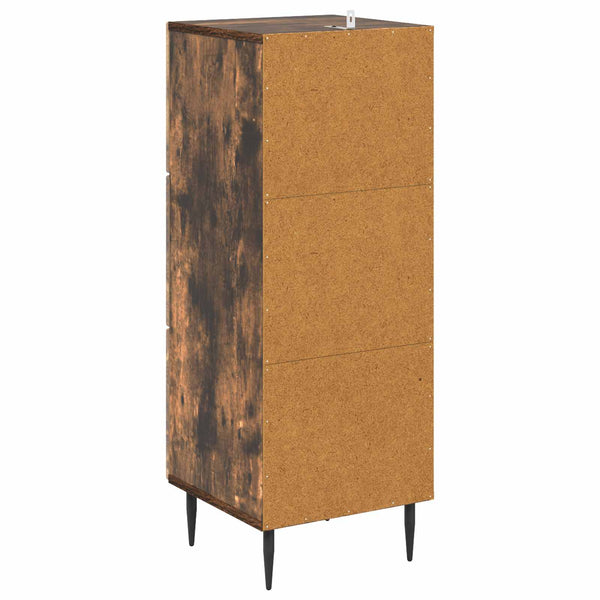 vidaXL Meuble à tiroirs Chêne fumé 33 x 34,5 x 89,5 cm