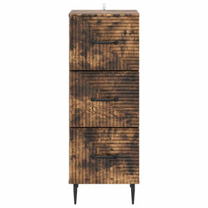 vidaXL Meuble à tiroirs Chêne fumé 33 x 34,5 x 89,5 cm