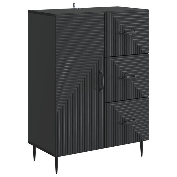 vidaXL Buffet noir 66 x 34,5 x 89,5 cm Bois d'ingénierie