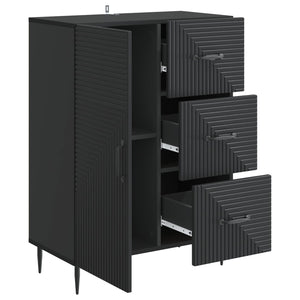 vidaXL Buffet noir 66 x 34,5 x 89,5 cm Bois d'ingénierie