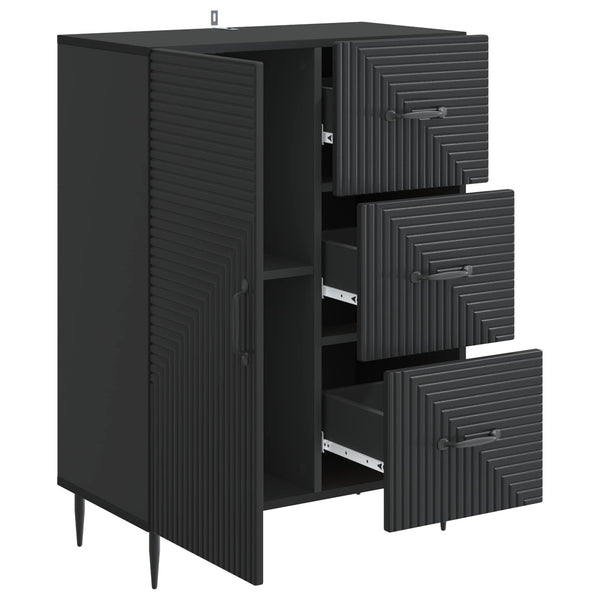 vidaXL Buffet noir 66 x 34,5 x 89,5 cm Bois d'ingénierie
