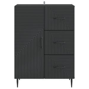 vidaXL Buffet noir 66 x 34,5 x 89,5 cm Bois d'ingénierie