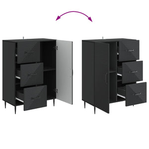 vidaXL Buffet noir 66 x 34,5 x 89,5 cm Bois d'ingénierie