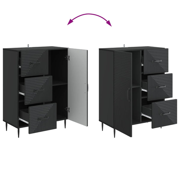 vidaXL Buffet noir 66 x 34,5 x 89,5 cm Bois d'ingénierie