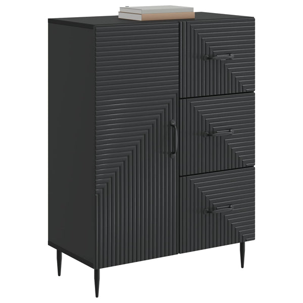 vidaXL Buffet noir 66 x 34,5 x 89,5 cm Bois d'ingénierie