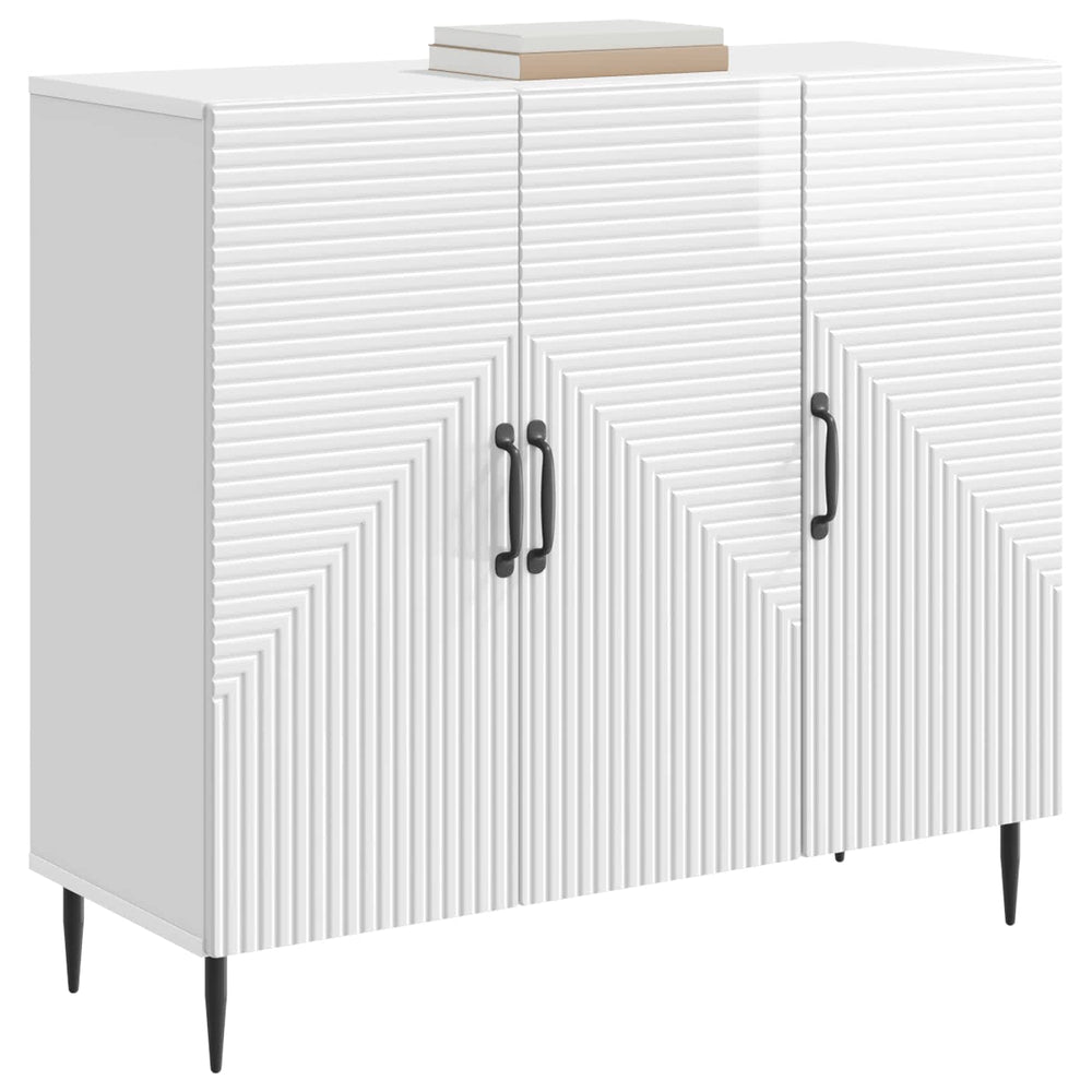 Sideboard Hochglanz Weiß 89x34,5x80cm