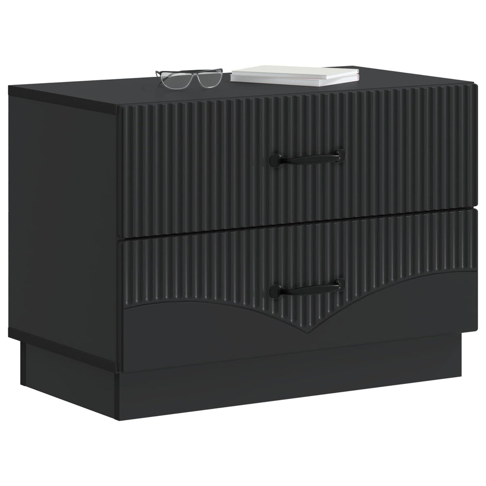 vidaXL Bedside Cabinet Black 62 x 34.5 x 44.5 cm Engineered Wood
