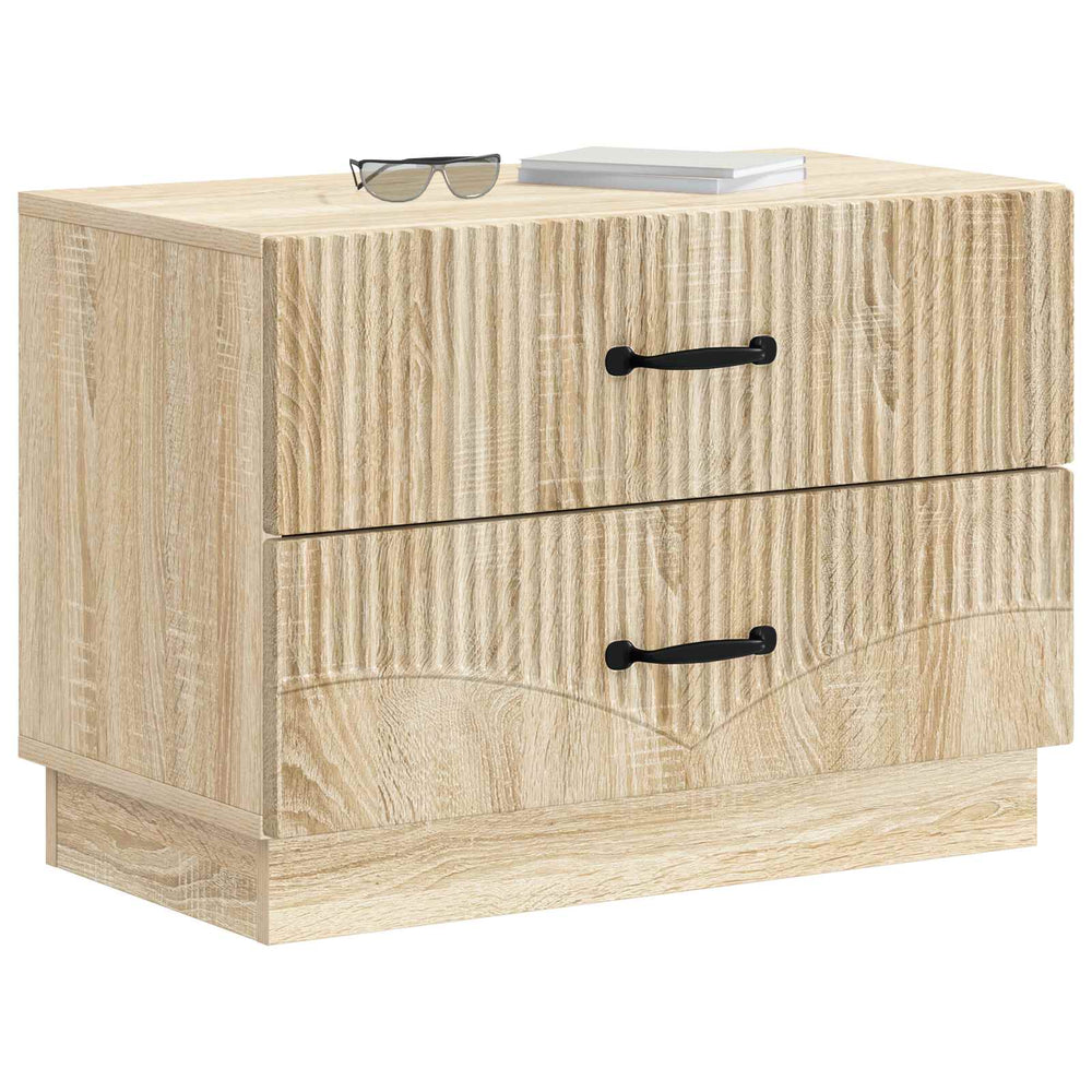 vidaXL Nightstand Sonoma Oak 62 x 34.5 x 44.5 cm Engineered Wood