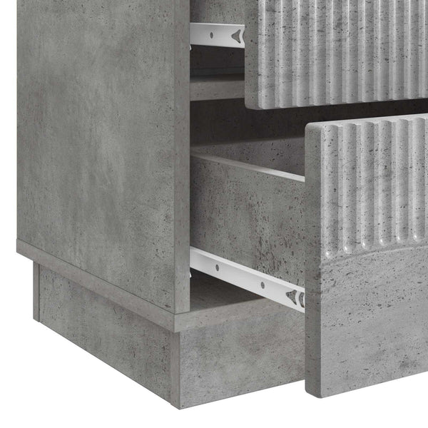 Betongrauer Nachttisch mit Schublade