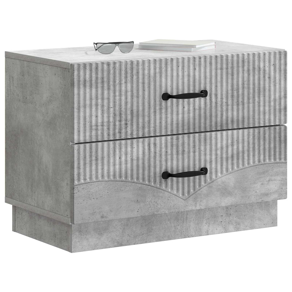 vidaXL Nightstand Concrete Gray 62 x 34.5 x 44.5 cm Engineered Wood