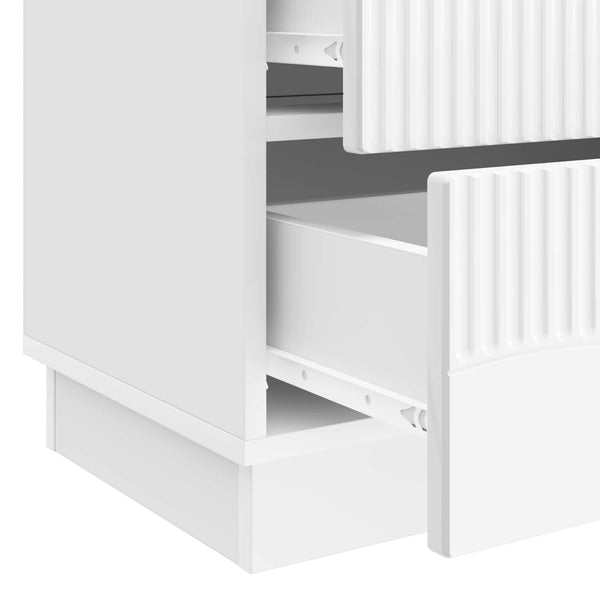 Nachttisch Weiß Hochglanz 62cm