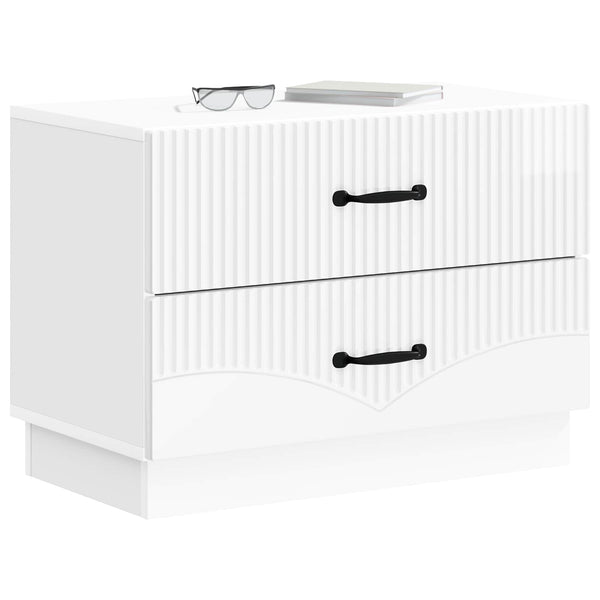 Nachttisch Weiß Hochglanz 62cm