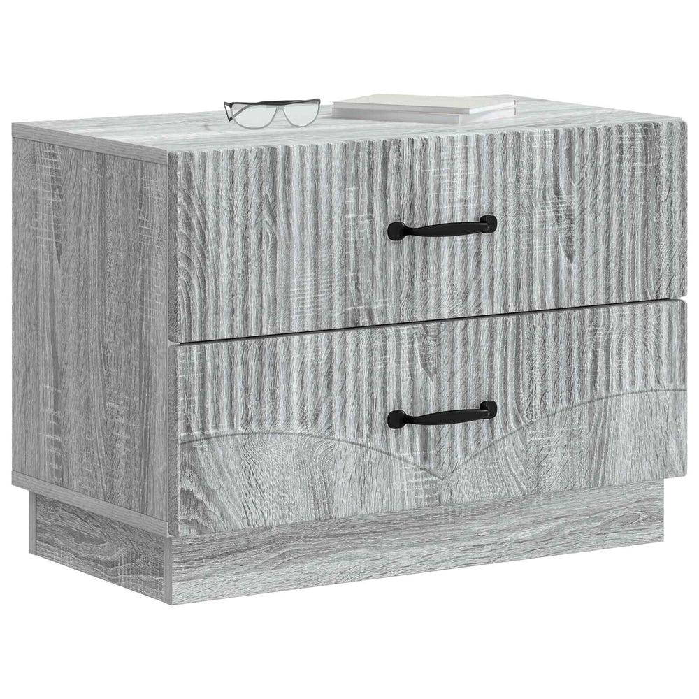 vidaXL Nightstand Gray Sonoma 62 x 34.5 x 44.5 cm Engineered Wood