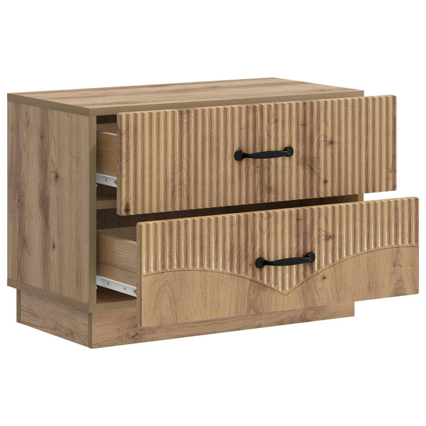 vidaXL Table de chevet chêne artisan 62 x 34,5 x 44,5 cm bois d'ingénierie