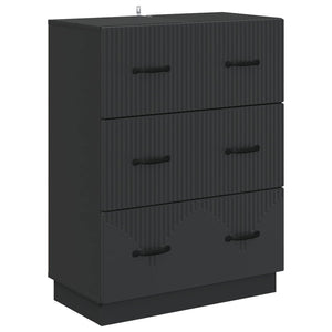 Schwarzer Schubladenschrank Holzwerkstoff