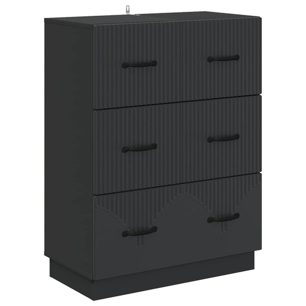 Schwarzer Schubladenschrank Holzwerkstoff