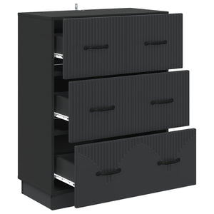Schwarzer Schubladenschrank Holzwerkstoff