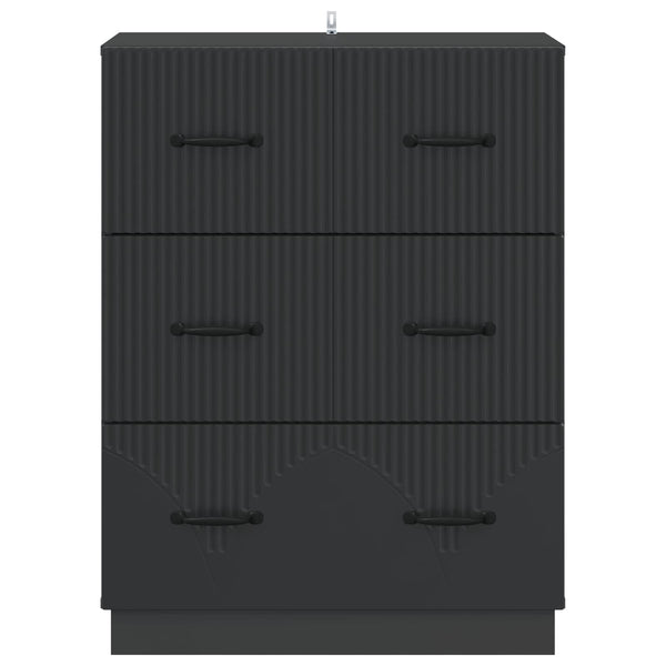 Schwarzer Schubladenschrank Holzwerkstoff