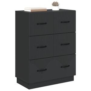 Schwarzer Schubladenschrank Holzwerkstoff