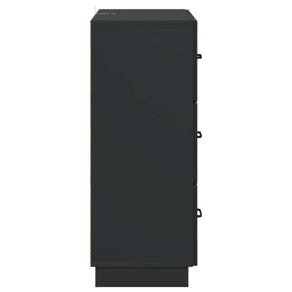 Schwarzer Schubladenschrank Holzwerkstoff
